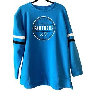 NFL Team Apparel Womens Shirt Carolina Panthers Blue Football Sweater Size 2XL